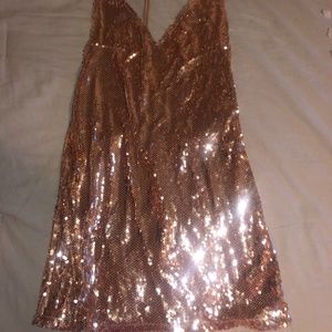 Rose Gold Sparkle Shift Dress